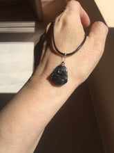 Load image into Gallery viewer, 100% Natural type A black white(Wuji 乌鸡, Shuimo 水墨) small happy Buddha (拇指佛) jadeite Jade pendant group PB44
