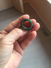 Load image into Gallery viewer, 3 pieces Type A 100% Natural dark green/black Jadeite Jade ring blessed melon(福瓜), rectangle safety bead pendants set BK133
