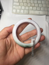 Load image into Gallery viewer, 54mm Certified 100% natural Type A olive green/white/purple/brown(FU LU SHOU) chubby jadeite jade bangle AX96-(5190)
