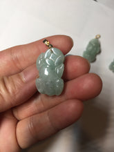 Load image into Gallery viewer, 100% natural type A sunny green jadeite jade 3D PiXiu (貔貅) pendant group AX150
