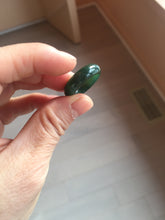 Load image into Gallery viewer, 3 pieces Type A 100% Natural dark green/black Jadeite Jade ring blessed melon(福瓜), rectangle safety bead pendants set BK133
