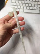 Load image into Gallery viewer, 16.5cm 100% Natural White Light Green Yellow Autumn Hues Xiu Jade (Serpentine) Hairpin with hanging beads SY136
