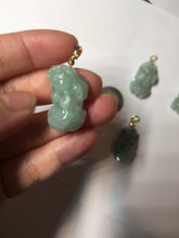 Load image into Gallery viewer, 100% natural type A sunny green jadeite jade 3D PiXiu (貔貅) pendant group AX150
