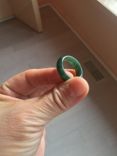 Load image into Gallery viewer, 3 pieces Type A 100% Natural dark green/black Jadeite Jade ring blessed melon(福瓜), rectangle safety bead pendants set BK133
