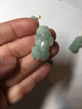 Load image into Gallery viewer, 100% natural type A sunny green jadeite jade 3D PiXiu (貔貅) pendant group AX150
