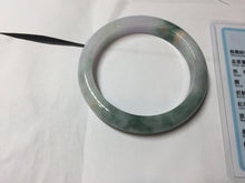 Load image into Gallery viewer, 54.5mm Certified 100% natural Type A Watermelon Rind Green &amp; Light Purple jadeite jade bangle PH242-0177
