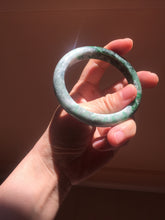 Load image into Gallery viewer, 57.5mm Certified Type A 100% Natural Sunny Green, Deep Forest Green, Gray &amp; Black Jadeite Jade Bangle AZ159-4038
