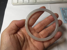 Load image into Gallery viewer, 59.2mm Certified 100% Natural white gray slim nephrite jade bangle HN137-9100
