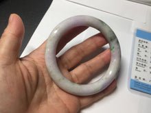 Load image into Gallery viewer, 58.8mm Certified Type A 100% Natural light green/sunny green/brown/black/purple(Rocky Mountain Dusk) chubby round cut Jadeite bangle PD90-1101
