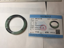 Load image into Gallery viewer, 58.5mm certified Type A 100% Natural sunny green dark green light green (half mountain half watery 半山半水) Jadeite Jade bangle PB194-9765
