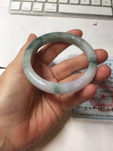 Load image into Gallery viewer, 54.5mm Certified 100% natural Type A Watermelon Rind Green &amp; Light Purple jadeite jade bangle PH242-0177
