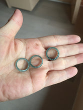 Load image into Gallery viewer, Size 1 1/4 (12.7mm) 100% natural type A icy watery green/blue/gray Guatemala jadeite jade band ring group AA106
