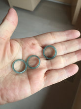 Load image into Gallery viewer, Size 1 1/4 (12.7mm) 100% natural type A icy watery green/blue/gray Guatemala jadeite jade band ring group AA106
