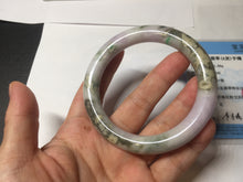 Load image into Gallery viewer, 58.8mm Certified Type A 100% Natural light green/sunny green/brown/black/purple(Rocky Mountain Dusk) chubby round cut Jadeite bangle PD90-1101
