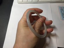Load image into Gallery viewer, 59.2mm Certified 100% Natural white gray slim nephrite jade bangle HN137-9100
