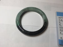 Load image into Gallery viewer, 58.5mm certified Type A 100% Natural sunny green dark green light green (half mountain half watery 半山半水) Jadeite Jade bangle PB194-9765
