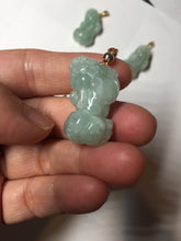 Load image into Gallery viewer, 100% natural type A sunny green jadeite jade 3D PiXiu (貔貅) pendant group AX150
