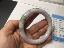 Load image into Gallery viewer, 58.8mm Certified Type A 100% Natural light green/sunny green/brown/black/purple(Rocky Mountain Dusk) chubby round cut Jadeite bangle PD90-1101

