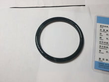 Load image into Gallery viewer, 61mm Certified Type A 100% Natural dark green/blue/gray Guatemala slim round cut Jadeite bangle BP199-5515
