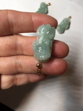 Load image into Gallery viewer, 100% natural type A sunny green jadeite jade 3D PiXiu (貔貅) pendant group AX150
