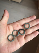 Load image into Gallery viewer, Size 1 3/4 (13.1mm) 100% natural type A icy watery green/blue/gray Guatemala jadeite jade band ring group AA107
