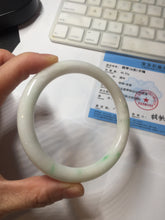 Load image into Gallery viewer, 57.5mm Certified Type A 100% Natural sunny green/white(白底青) Jadeite Jade bangle PE38-2865
