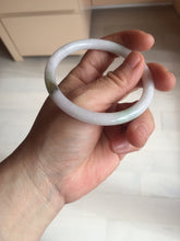 Load image into Gallery viewer, 55.8mm certified 100% natural white sunny green purple slim round cut jadeite jade bangle BL90-4666

