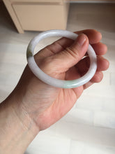Load image into Gallery viewer, 55.8mm certified 100% natural white sunny green purple slim round cut jadeite jade bangle BL90-4666
