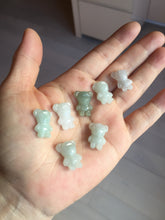 Load image into Gallery viewer, Type A 100% Natural light green white jadeite jade cute baby bear pendant BM55
