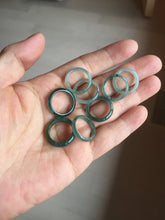 Load image into Gallery viewer, Size 2 1/4 (13.6mm) 100% natural type A icy watery green/blue/gray Guatemala jadeite jade band ring group AA105
