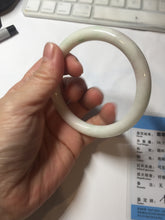 Load image into Gallery viewer, 57mm Certified Type A 100% Natural sunny green/white(白底青) Jadeite Jade bangle PE39-2852

