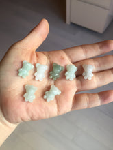 Load image into Gallery viewer, Type A 100% Natural light green white jadeite jade cute baby bear pendant BM55
