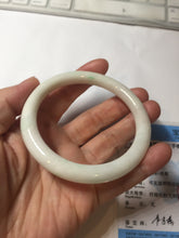 Load image into Gallery viewer, 57mm Certified Type A 100% Natural sunny green/white(白底青) Jadeite Jade bangle PE39-2852
