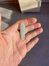 Load image into Gallery viewer, Certified type A 100% Natural icy watery green Jadeite Jade leaf pendant BH59-5-2611

