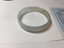 Load image into Gallery viewer, 53mm certified 100% natural Type A icy watery white light green gray (淡油青)Jadeite jade bangle PB268-1037
