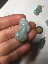 Load image into Gallery viewer, 100% natural type A sunny green jadeite jade 3D PiXiu (貔貅) pendant group AX150
