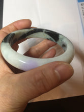 Load image into Gallery viewer, 58.6mm certified 100% natural type A certified dark green/purple/white jadeite jade bangle PH210-6233

