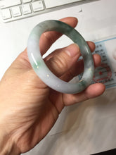 Load image into Gallery viewer, 54.5mm Certified 100% natural Type A Watermelon Rind Green &amp; Light Purple jadeite jade bangle PH242-0177

