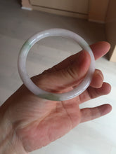 Load image into Gallery viewer, 55.8mm certified 100% natural white sunny green purple slim round cut jadeite jade bangle BL90-4666
