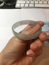 Load image into Gallery viewer, 53mm certified 100% natural Type A icy watery white light green gray (淡油青)Jadeite jade bangle PB268-1037
