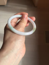 Load image into Gallery viewer, 55.8mm certified 100% natural white sunny green purple slim round cut jadeite jade bangle BL90-4666
