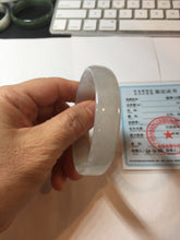 Load image into Gallery viewer, 53mm certified 100% natural Type A icy watery white light green gray (淡油青)Jadeite jade bangle PB268-1037
