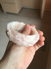 Load image into Gallery viewer, 51mm 100% natural pink red brown carved Phoenix and Peony (凤穿牡丹)  Quartzite (Shetaicui jade) bangle SY126
