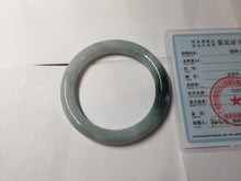 Load image into Gallery viewer, 57.8mm Certified Type A 100% Natural Dark Green Blue Gray Black Round Cut Jadeite Jade Bangle BS147-0754
