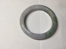 Load image into Gallery viewer, 53.6mm 100% Natural type A dark green purple white carved plum bossom and golden-painted Jadeite Jade bangle PD91-0269
