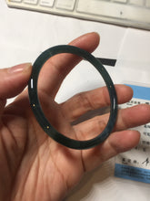Load image into Gallery viewer, 58.3mm Certified Type A 100% Natural dark green/blue/gray Guatemala slim round cut Jadeite bangle BP201-5512

