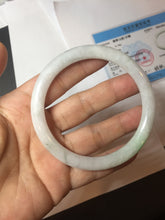 Load image into Gallery viewer, 59.4mm certified Type A 100% Natural sunny green white light purple slim round cut Jadeite Jade bangle PH211-3198
