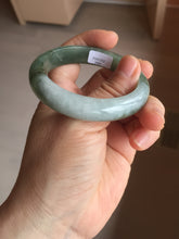 Load image into Gallery viewer, 50.5mm Certified type A 100% Natural icy watery oily dark green white Jadeite Jade bangle PB122-3460
