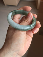 Load image into Gallery viewer, 50.5mm Certified type A 100% Natural icy watery oily dark green white Jadeite Jade bangle PB122-3460
