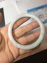 Load image into Gallery viewer, 59.4mm certified Type A 100% Natural sunny green white light purple slim round cut Jadeite Jade bangle PH211-3198
